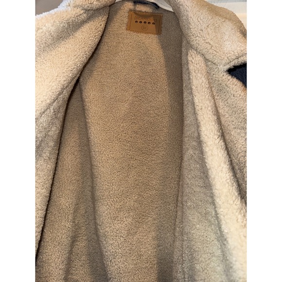 Blank NYC Denim Jacket Sherpa Collar Lined Oversized Moto Coat Medium‎ - Picture 9 of 10